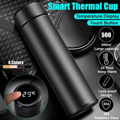 Stainless Steel Thermo Water Bottle with Temperature Display 500ml