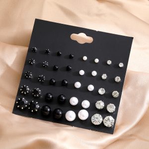 40 Piece Rhinestone Stud Earrings