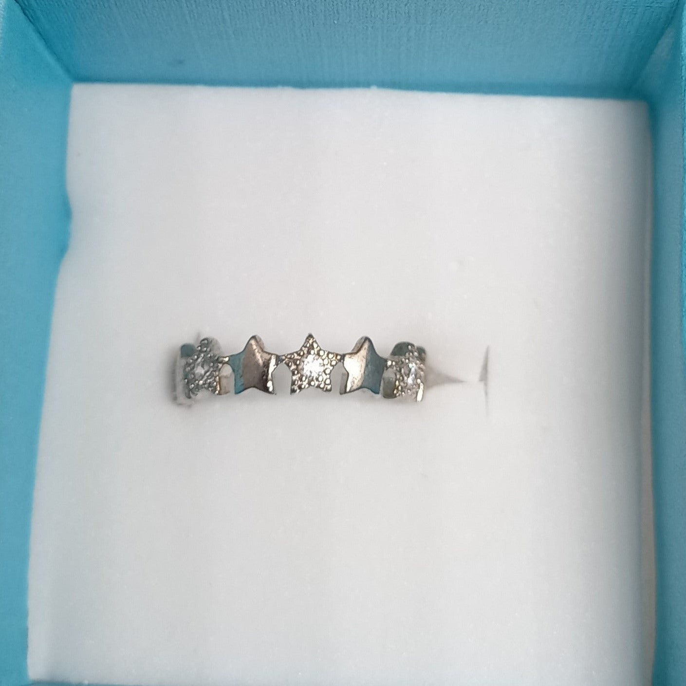 Adjustable Silver Crystal Ring