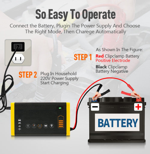 Car Battery Charger 12V 6A Intelligent Charging Repair Pulse Type