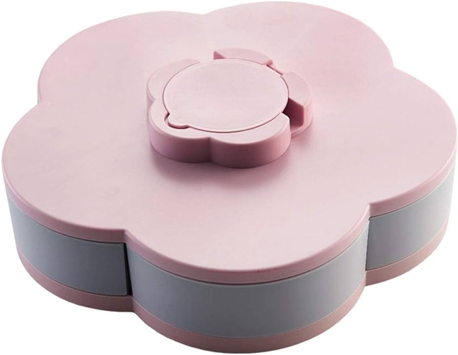Petal-Shape Rotating Snack Box Candy Tray Food Organizer