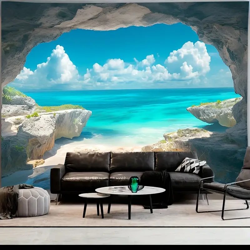 Large 1pc Ocean Beach Seascape Wall Mural Tapestry