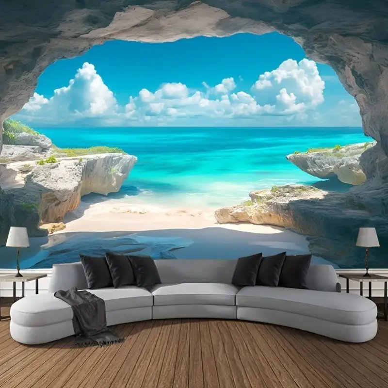 Large 1pc Ocean Beach Seascape Wall Mural Tapestry