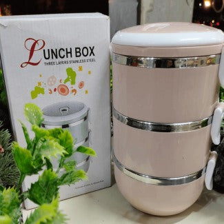 Thermal Insulated Stainless Steel Triple Layer Lunch Box