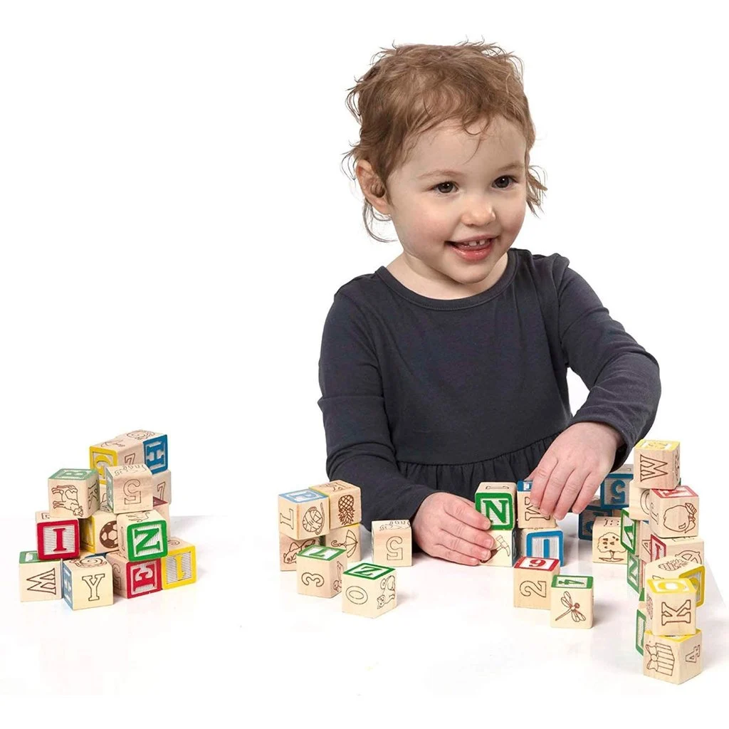 48-Piece Education Wooden ABC Blocks