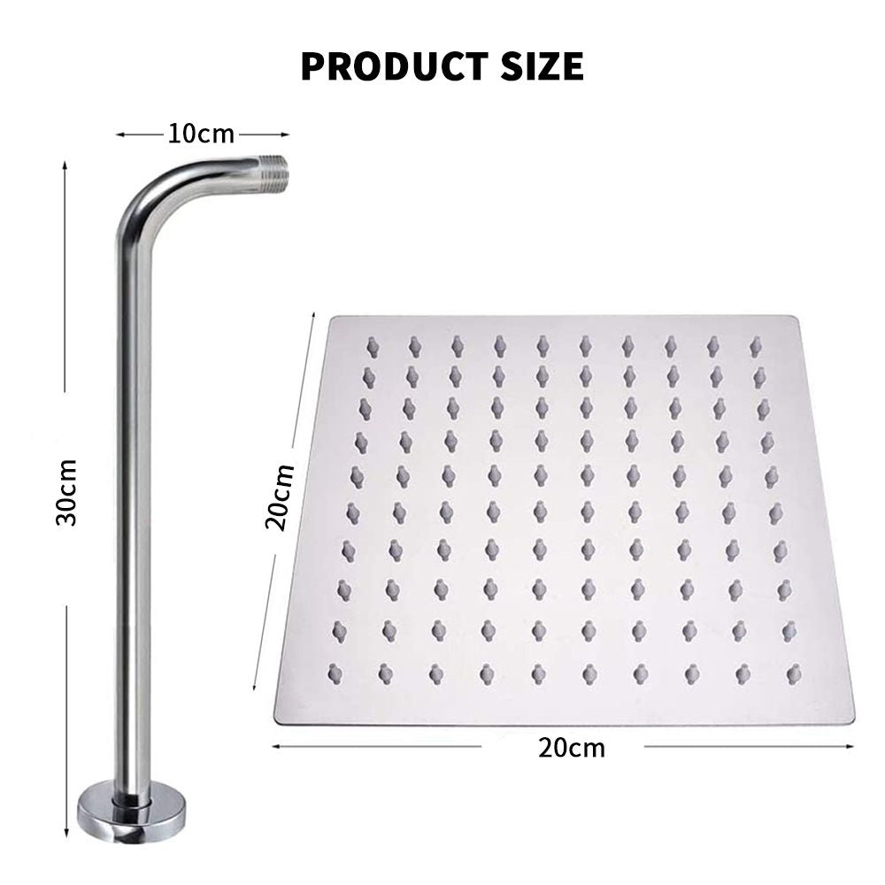 Stainless Steel Rainfall Shower Head with Extension Arm