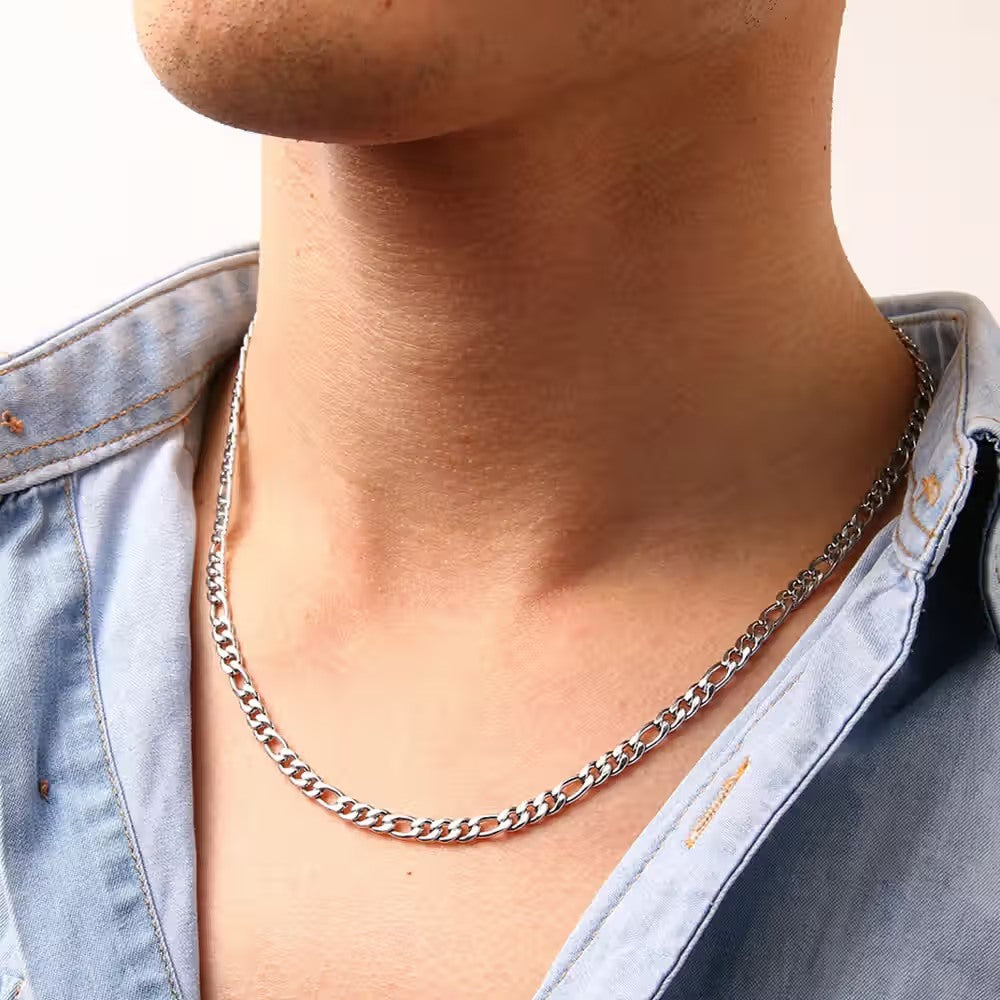 Stainless Steel 60cm Figaro Chain Necklace