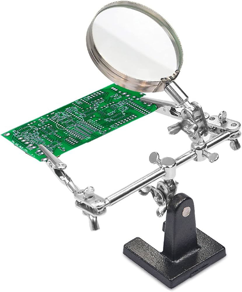Soldering Third Hand Helping Stand Magnifying Tool