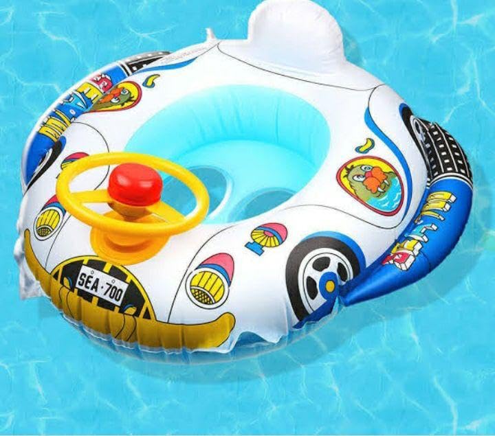 Inflatable Swim Float Seat with Steering Wheel for Baby/Toddler