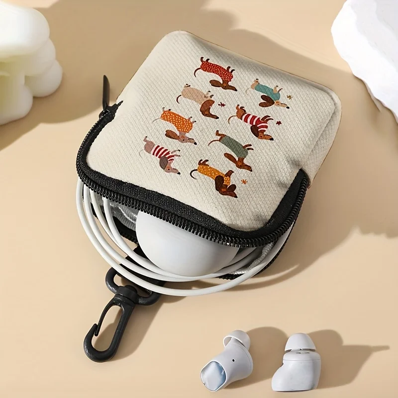 Coin Purse Wallet with Dachshund Pattern