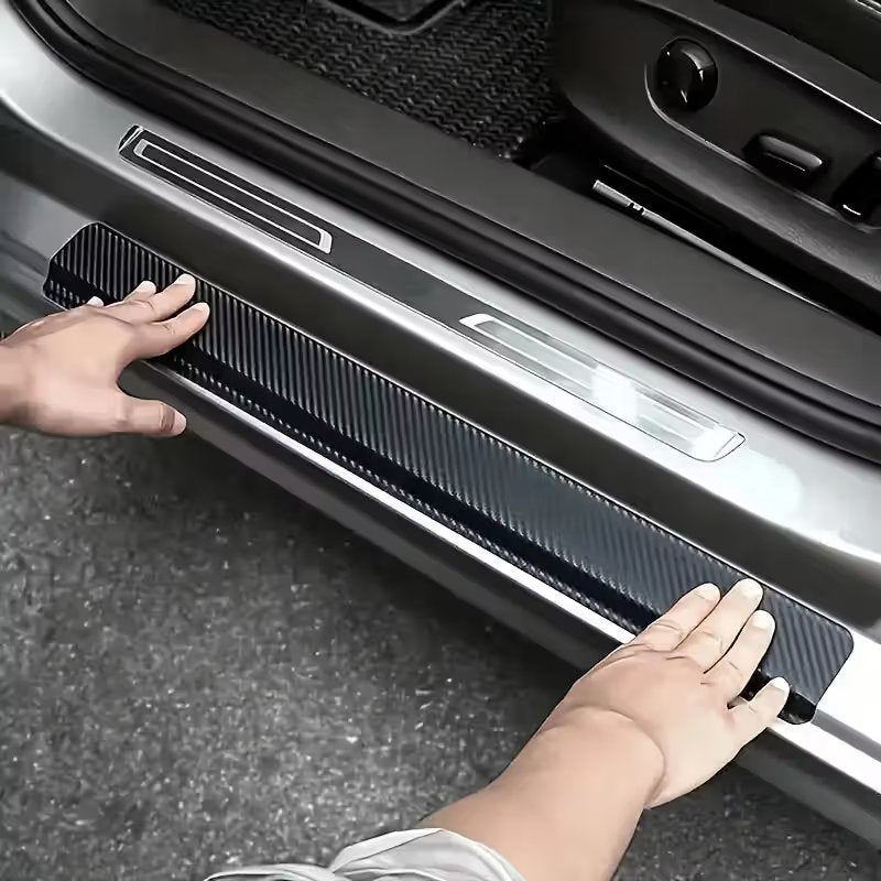 5 Piece Carbon Fiber Car Door Sill Protector Stickers