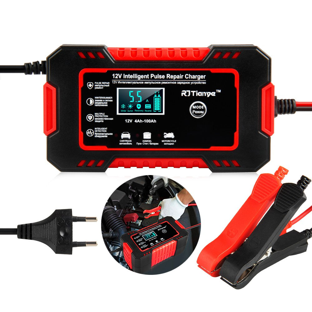 Car Battery Charger 12V 6A Intelligent Pulse Repair Charger