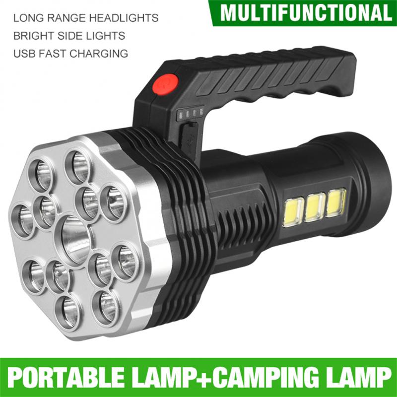 Strong Rechargeable Multi-functional 13 LED COB Flashlight
