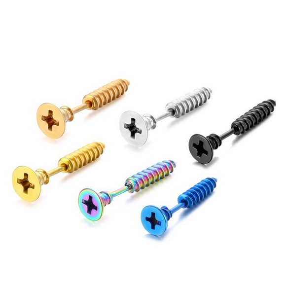 Punk Alloy Screw Earring