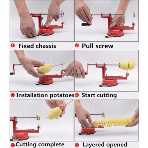 Potato Machine Slicer Cutter Spiral Tornado Twister Chips Manual Stainless Steel freeshipping - Dealz4all Store