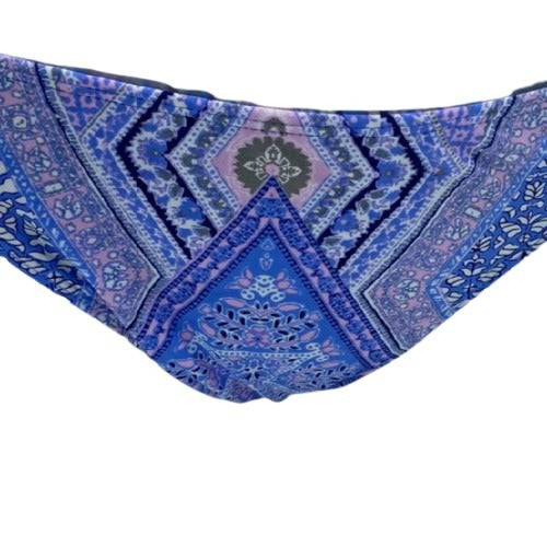 Xhilaration Plus Size Ruched Back Periwinkle Paisley Bikini Bottom 24/26W With Hoop earrings freeshipping - Dealz4all Store