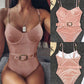 Ladies 1 Piece Velvet Ribbed Swimsuit Small