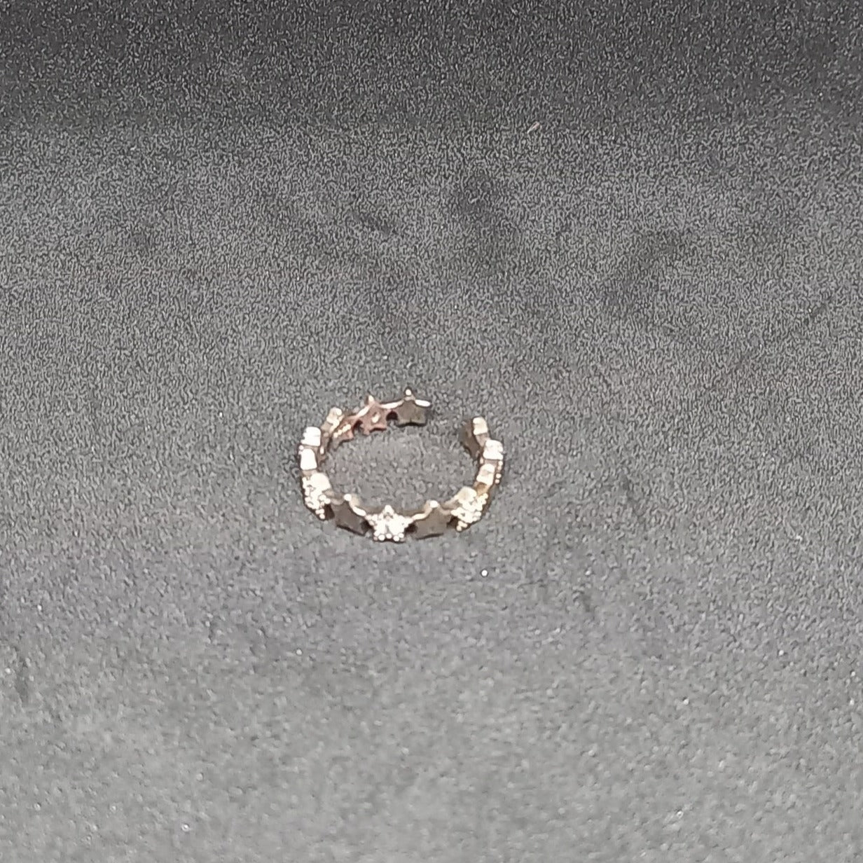 Adjustable Silver Crystal Ring