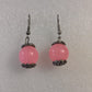 Ladies Large Pink Bead Earrings