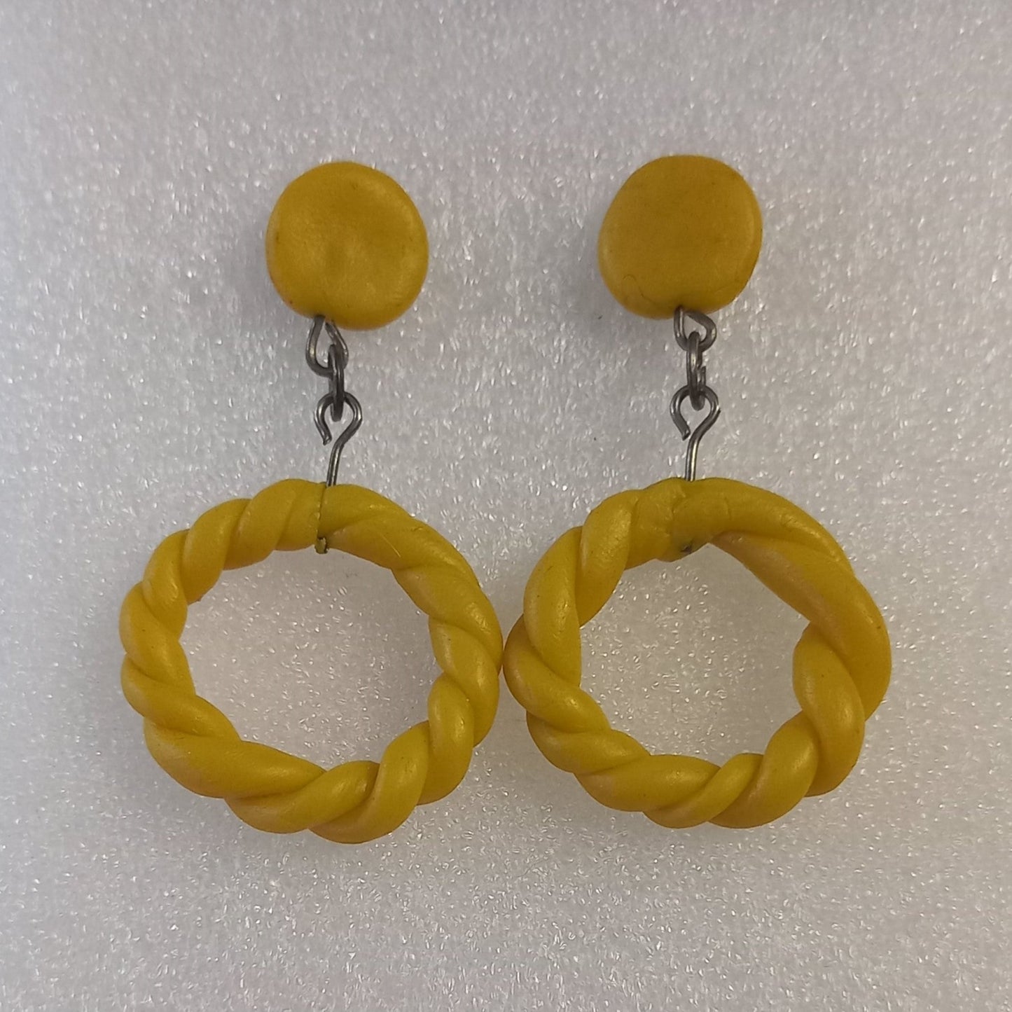 Yellow Stud Hanging Earrings