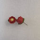 Ladies Red Flower Earrings