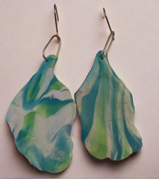 Blue and White Drop Earrings