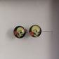 Authentic Stainless Steel Rose Skull Biker Stud Earrings