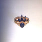 Elegant Blue Rose Moon Ring - Size 6