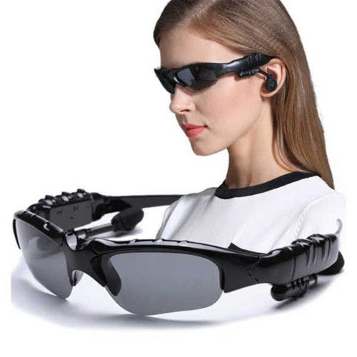 Smart Bluetooth Sunglasses with Wireless Earphones Attached for Hands-Free Calling