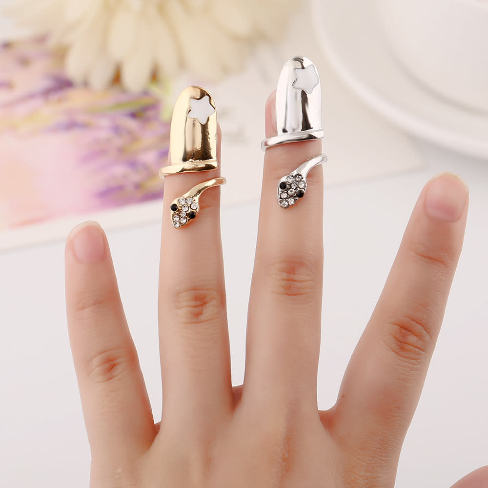 Silver Fingertip Snake Ring