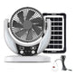 Rechargeable Solar Fan with 4500mah Battery and 6V 4W Solar Panel and USB Light