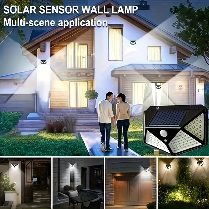 Super Bright 100 LED Solar Sensor Wall Light with 3 Setting Modes