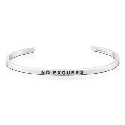 No Excuses Silver Cuff Bracelet