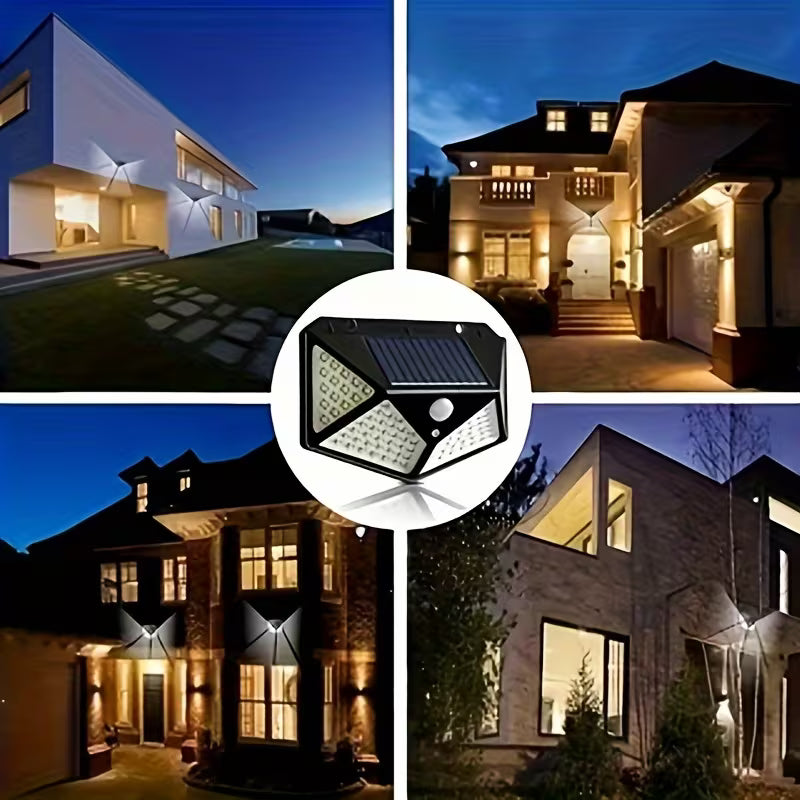 Super Bright 100 LED Solar Sensor Wall Light with 3 Setting Modes