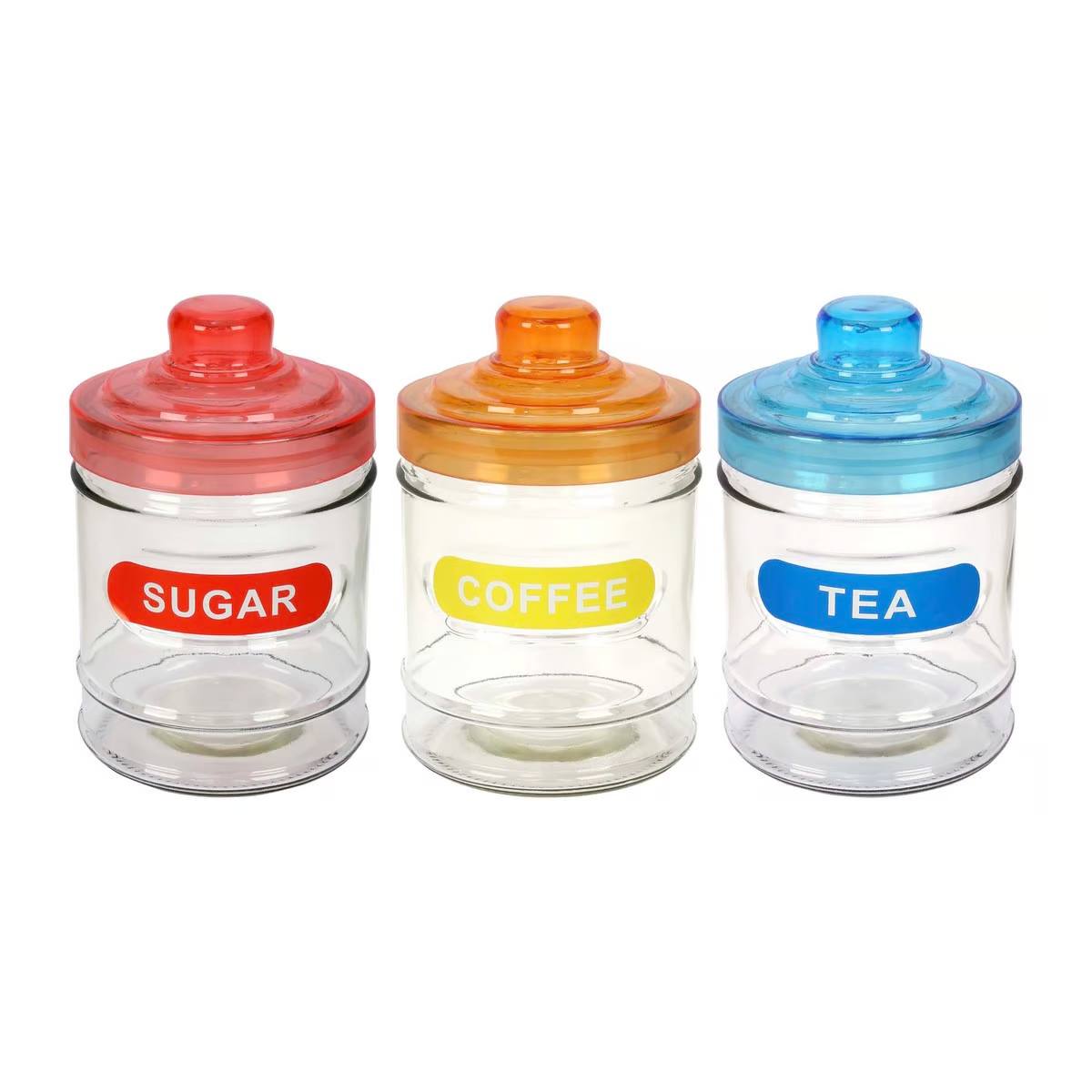 Coffee Tea Sugar Glass Canister Set