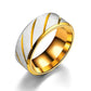Gold Stainless Steel Brushed Design Comfort Fit Ring (Size 8)
