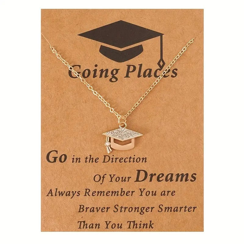 Graduation Hat Charm Necklace