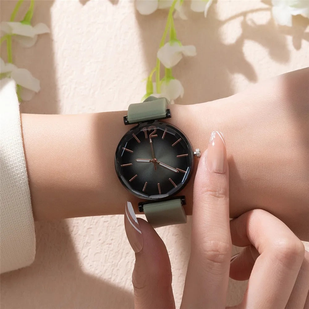 Ladies Fashion Watch With Green Strap