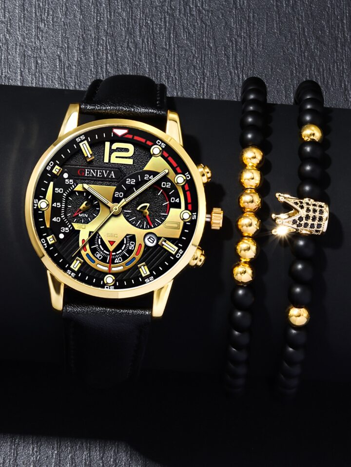 3pcs Men`s Luxurious Watch Set