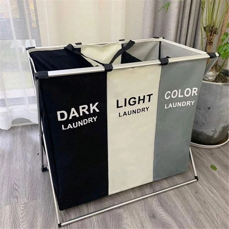 3-Compartment Laundry Sorter Basket