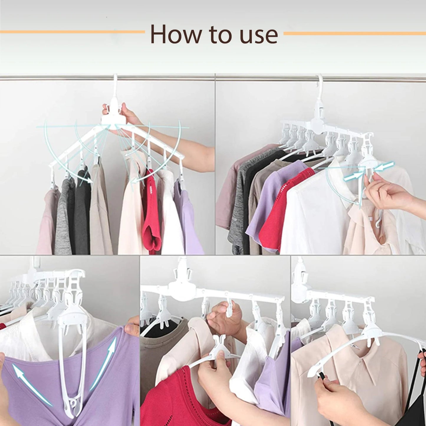 Retractable Magic Clothes Rack Hanger Set