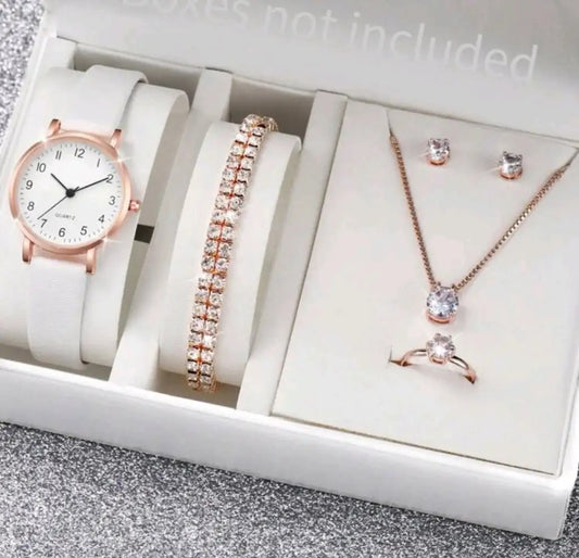 6 Piece Luxurious Ladies Quartz Watch Set