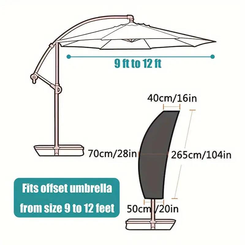 Zippered Waterproof Outdoor UV Umbrella COVER