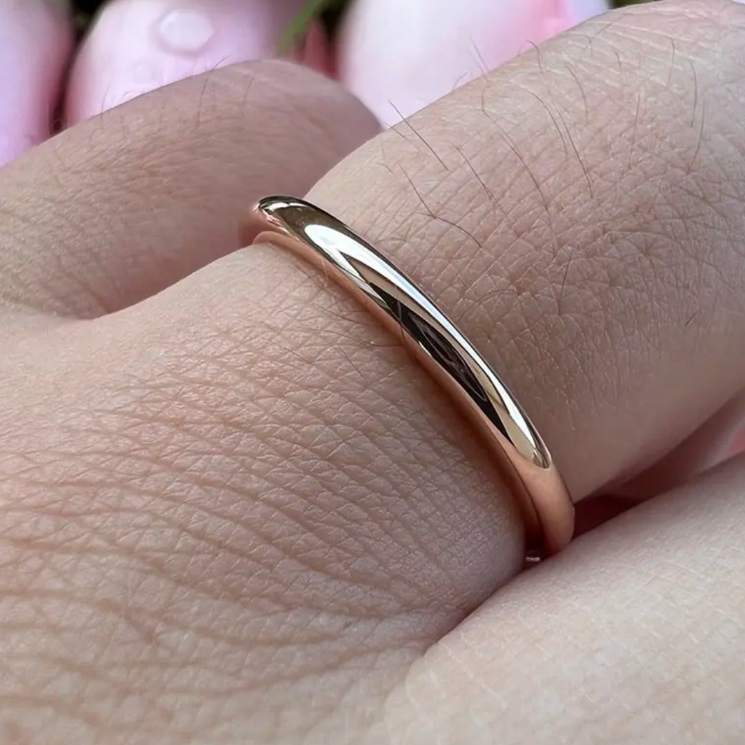 Rose Gold Stainless Steel Ring - Size 6 (M)