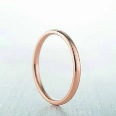 Rose Gold Stainless Steel Ring - Size 6 (M)