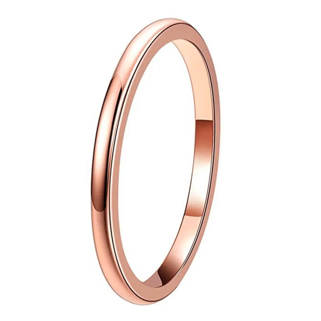 Rose Gold Stainless Steel Ring - Size 6 (M)