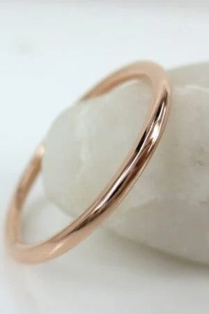 Rose Gold Stainless Steel Ring - Size 6 (M)