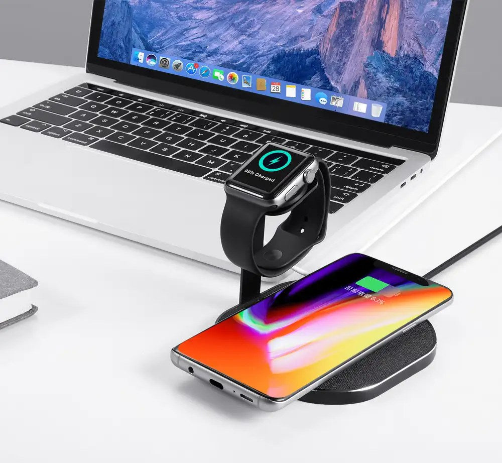 2 in 1 Fast Wireless Charger Stand for Apple