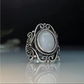Gorgeous Vintage Ring with Oval Moonstone - Size M (6)