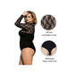 Free Size Black Body Suit, Long Sleeves in Lace